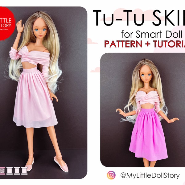 Smart Doll Pattern of Tu-Tu SKIRT in digital PDF format for small (default) bust and medium size bust.