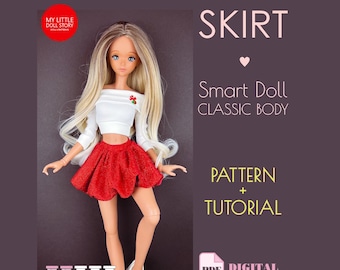 Smart Doll Pattern of the Jersey SKIRT Balloon in digital PDF format for Smart Dolls and similar 1/3 scale sizes BJD dolls.