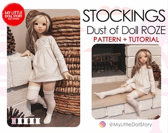 Dust of Dolls Roze Pattern of the STOCKINGS in digital PDF format. DustOfDolls STOCKINGS.