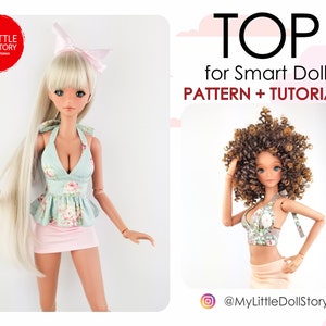 Smart Doll Pattern of the TOP in digital PDF format, and for dolls similar sizes 1/3 scale BJD.