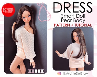 Smart Doll Pear Body Pattern of the Batwings DRESS in digital PDF format for Medium Bust Bundle (Standard and Smooth).