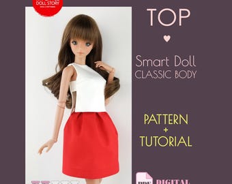 Slim poppenpatroon van TOP in digitaal PDF-formaat, ook geschikt voor poppen van vergelijkbare grootte (1/3 schaal BJD).