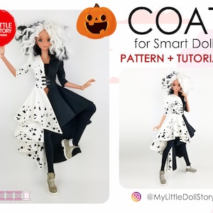38 Smart Doll Pattern of the COAT in DIGITAL PDF format for small (default) bust and medium size bust.