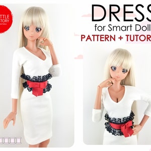 Smart Doll Pattern of DRESS in digital PDF format for small (default) bust and medium size bust.