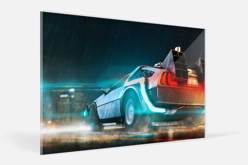 Abstract Splash Painting Delorean Wall Art Print Back to the Future Poster