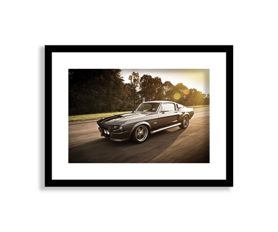 Ford Mustang Gt500 Classic Car 1967 Eleanor Framed Photo Print - Mustang Eleanor Framed Picture Ford Mustang Gt500 Classic Car 1967 Eleanor Framed Photo Print - Mustang Eleanor Framed Picture