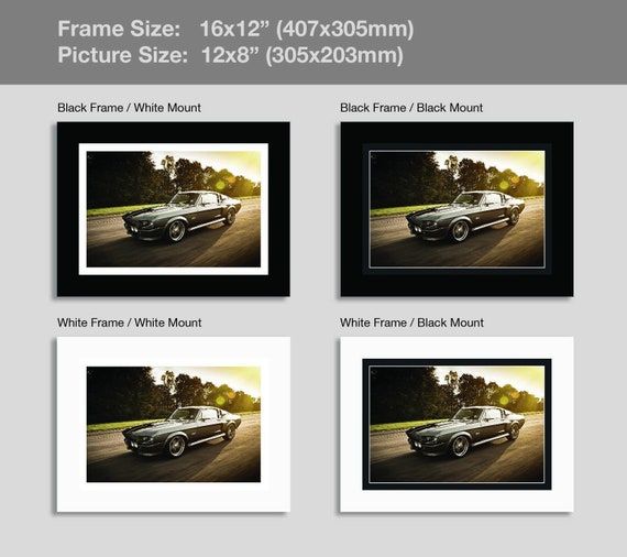 Ford Mustang Gt500 Classic Car 1967 Eleanor Framed Photo Print - Mustang Eleanor Framed Picture Ford Mustang Gt500 Classic Car 1967 Eleanor Framed Photo Print - Mustang Eleanor Framed Picture