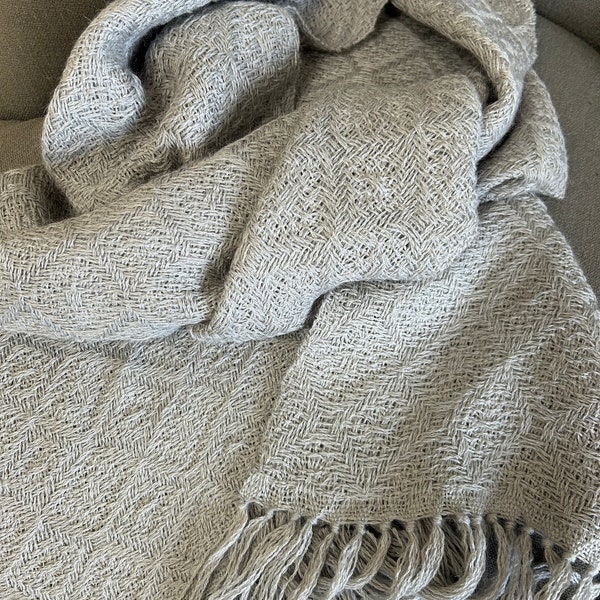 Super soft, alpaca/silk, handwoven women's scarf