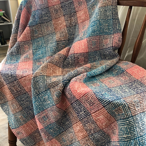 Handwoven Toddler Blanket; Chenille Throw