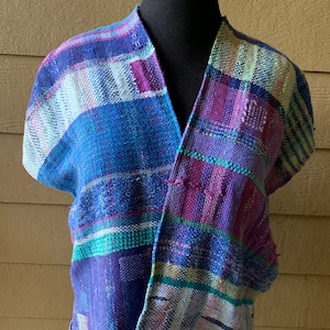 Handwoven Improvisational Freestyle - &quot;On the Bay&quot; Vest
