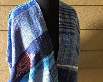 Handwoven Improvisational Freestyle Lightweight Jacket - "Savannah Blues"