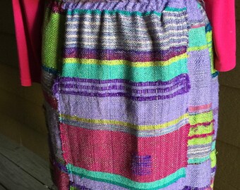 Handwoven Improvisational Freestyle Skirt - "Bird of Paradise"improvisational