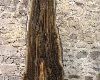 Curly walnut wood slab. 12 foot walnut wood slab.  Long wood slab table.  Wood slab coffee table. Live edge wood slab.