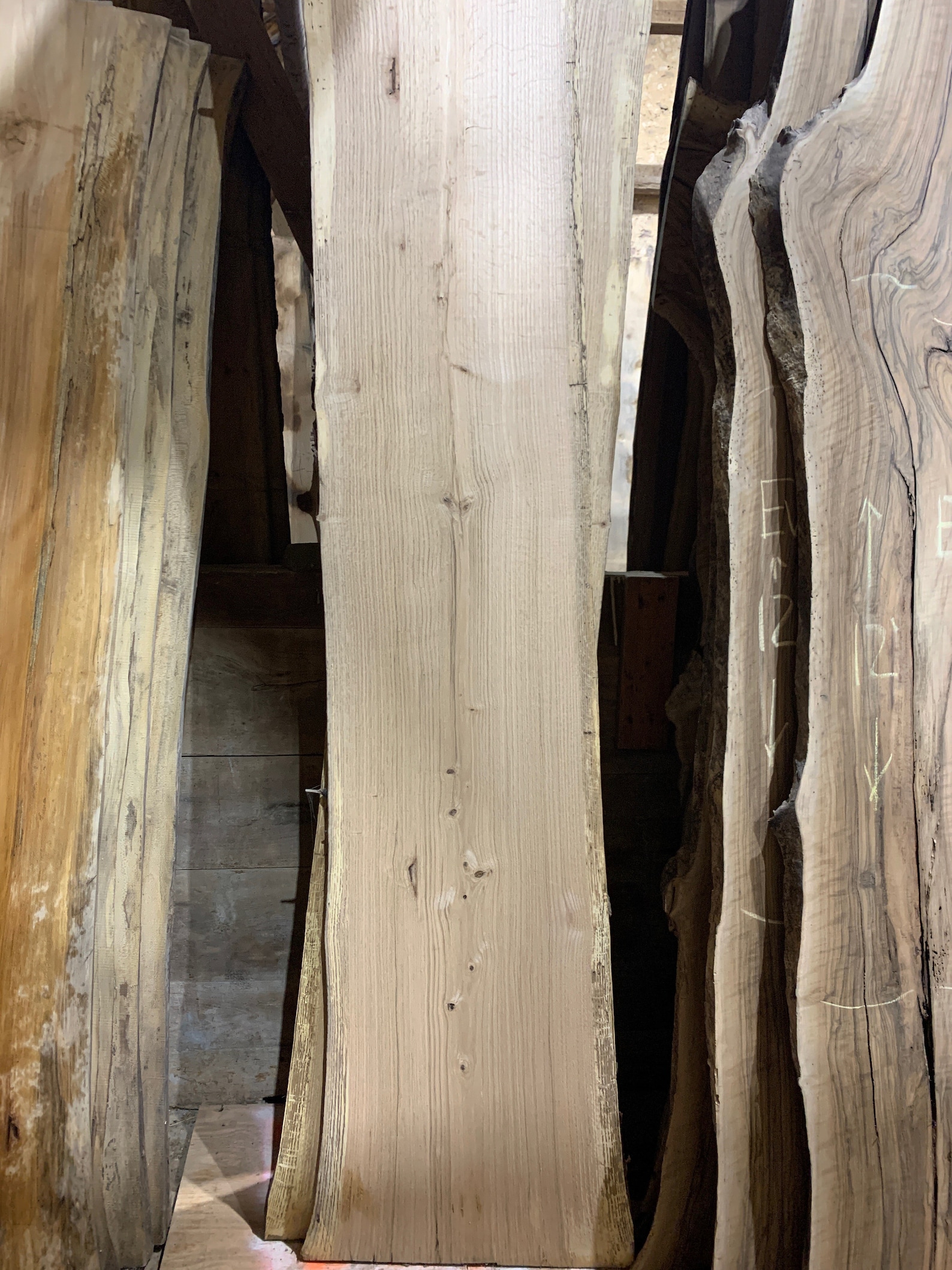 12 Foot Pin Oak Wood Slab. Live Edge Wood Slabs. Wood Slab Table Etsy