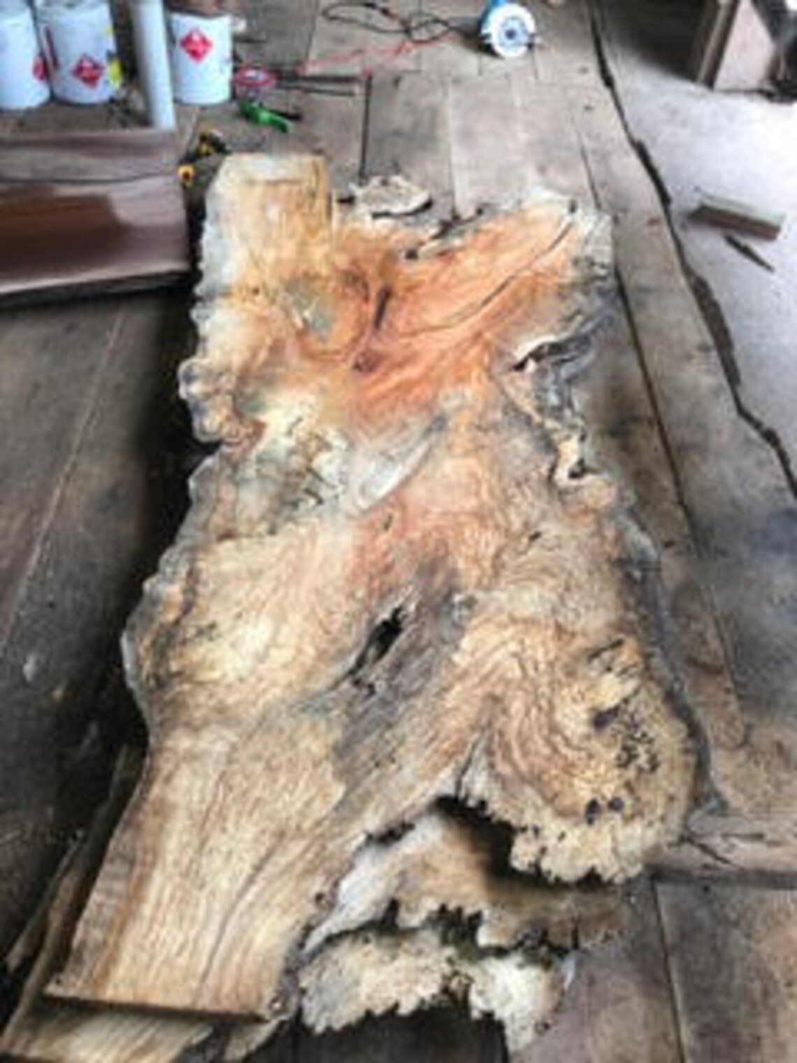 Silver Maple Live Edge Wood Slab. Spalted Maple Wood Slab for Sale. Maple Wood Slab Table. Wood