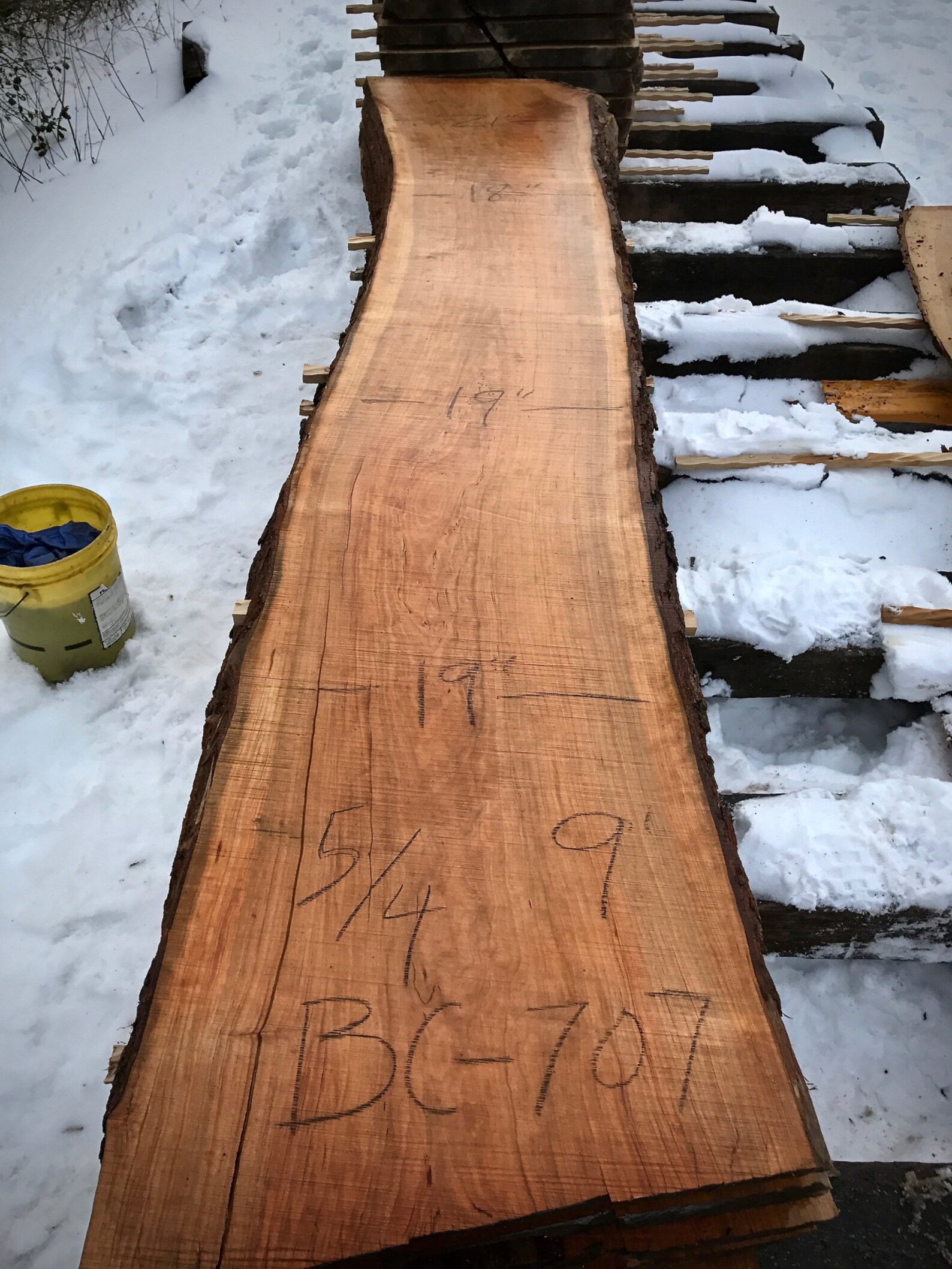 9 Ft Black Cherry Live Edge Wood Slab. 9 Foot Long Live Edge Cherry Table. 9 Foot Long Live Edge