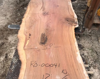 12 foot red oak wood slab. Red oak dining table. Red oak bar live edge desk
