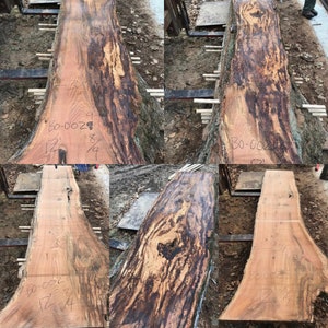 12 Foot live edge oak. Black oak wood bar top