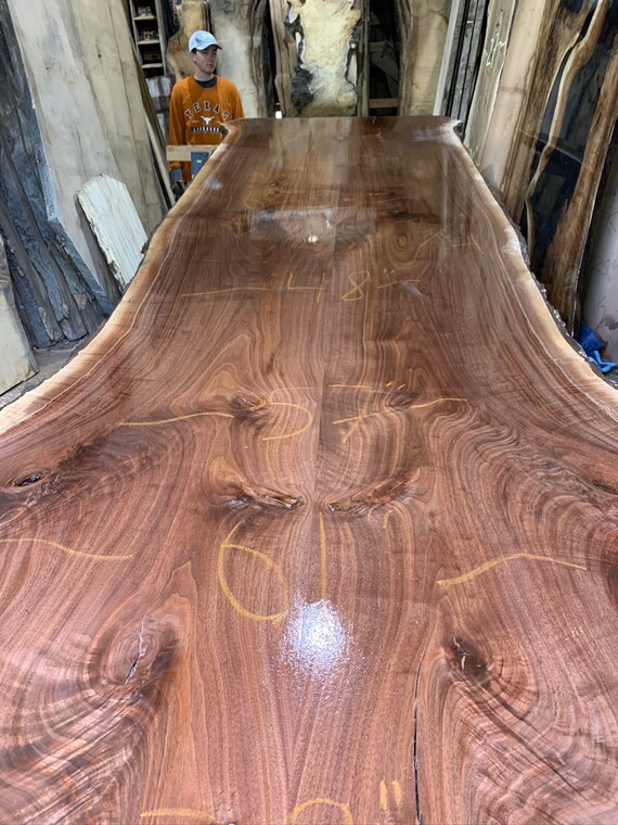 16 Foot Live Edge Walnut Table Top Huge For Black Conference 16 Foot Live Edge Walnut Table Top, Black Walnut Table Top Finish