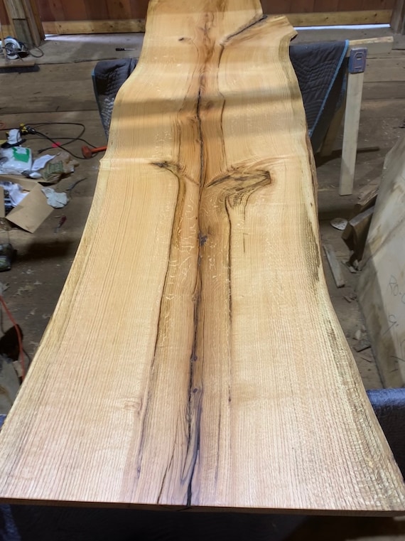 Thirteen Foot Red Oak Live Edge Wood Slab 