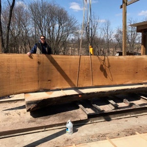 22 foot oak wood slab. Conference tAble. Bar top