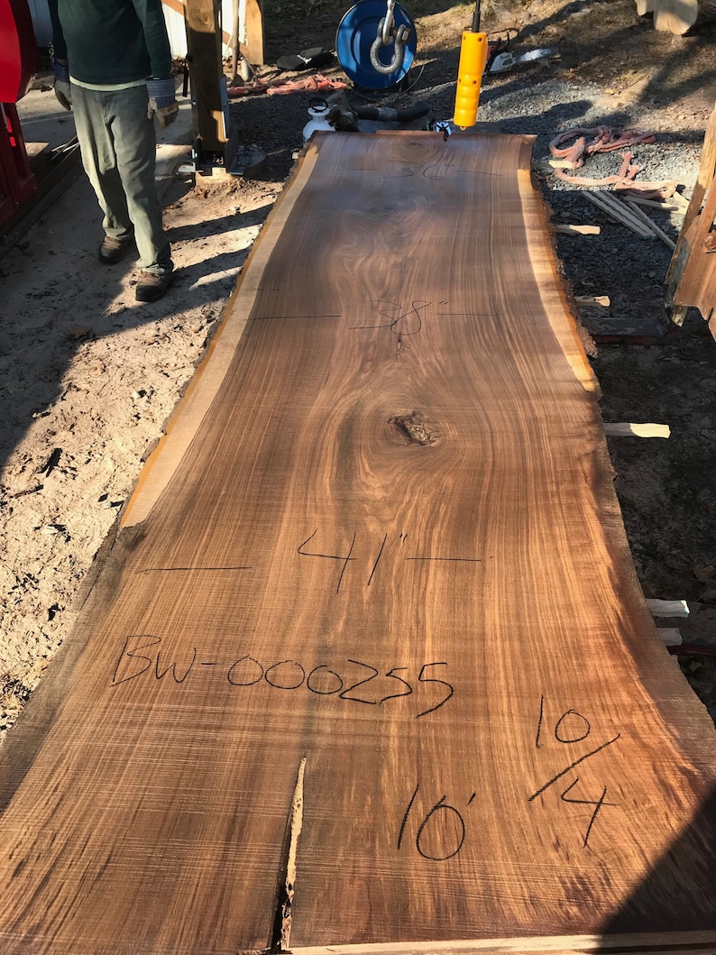Black Walnut Live Edge Wood Slab. 41 Inch Wide Black Walnut Etsy