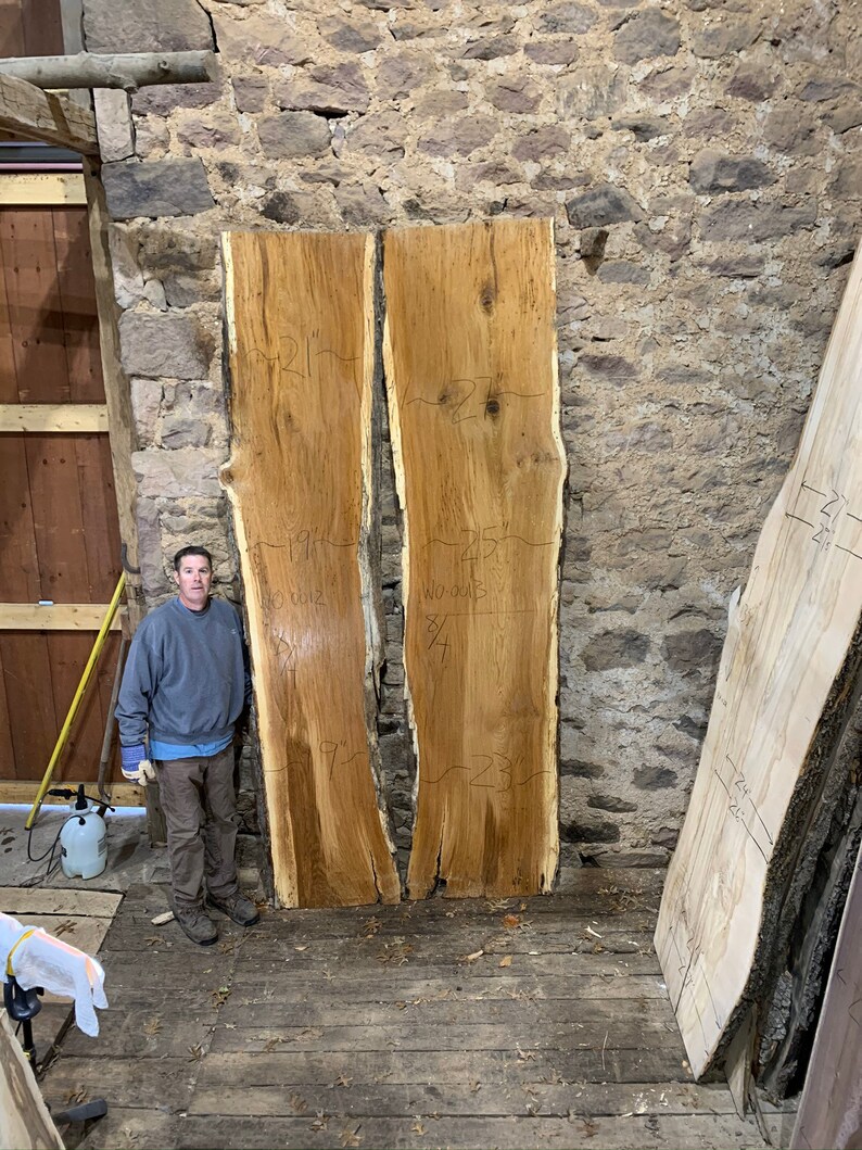 10 Foot Bookmatched Wood Slabs. White Oak Wood Slabs. Live Etsy