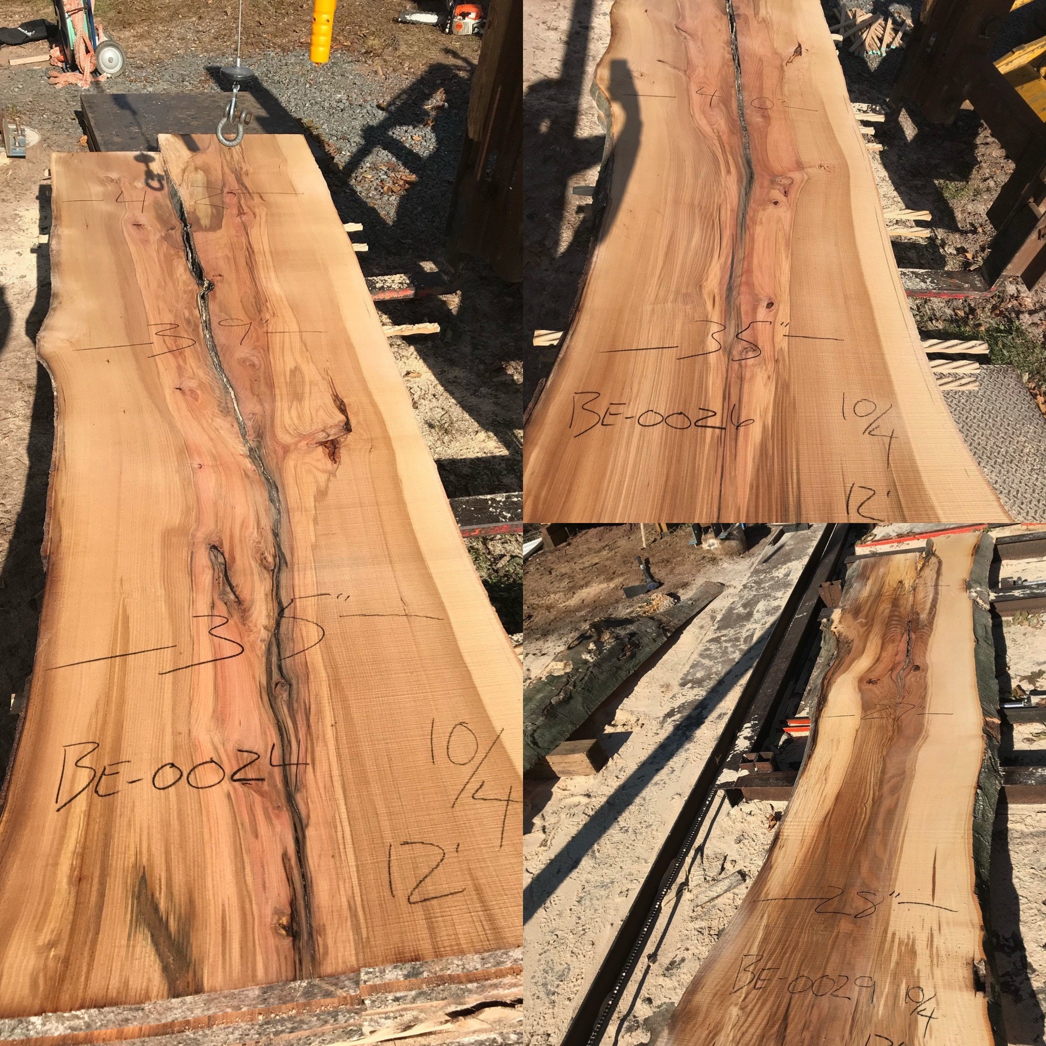 12 foot beech wood slabs for sale