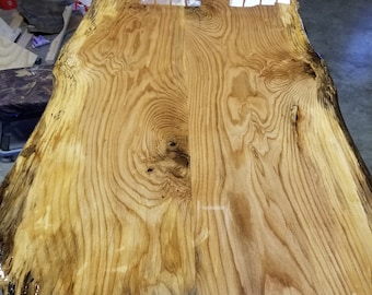 Nine foot Red Oak Live Edge Wood Slab.  Red Oak dining table.