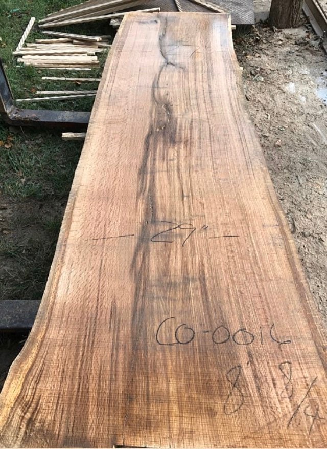 8 Foot Live Edge Wood Slab. Wood Slabs for Sale. Chestnut Oak Wood Slab