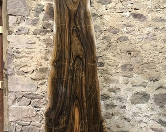 12 foot English Walnut Wood Slab. Curly walnut wood slab.  12 foot live edge slab. Wood slab coffee table. Giant wood slab dining table.