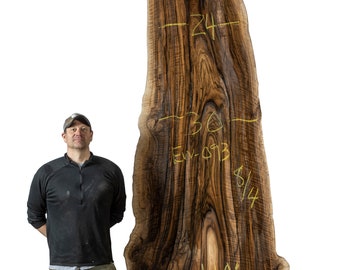 Huge English Walnut Wood slab. Live Edge English Walnut slab. 12 Foot Curly English Walnut wood slab