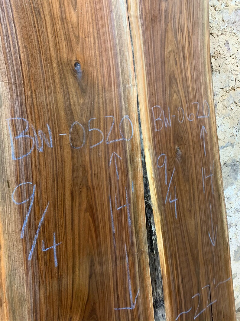 Black walnut live edge wood slab. Bookmatched wood slabs. Etsy
