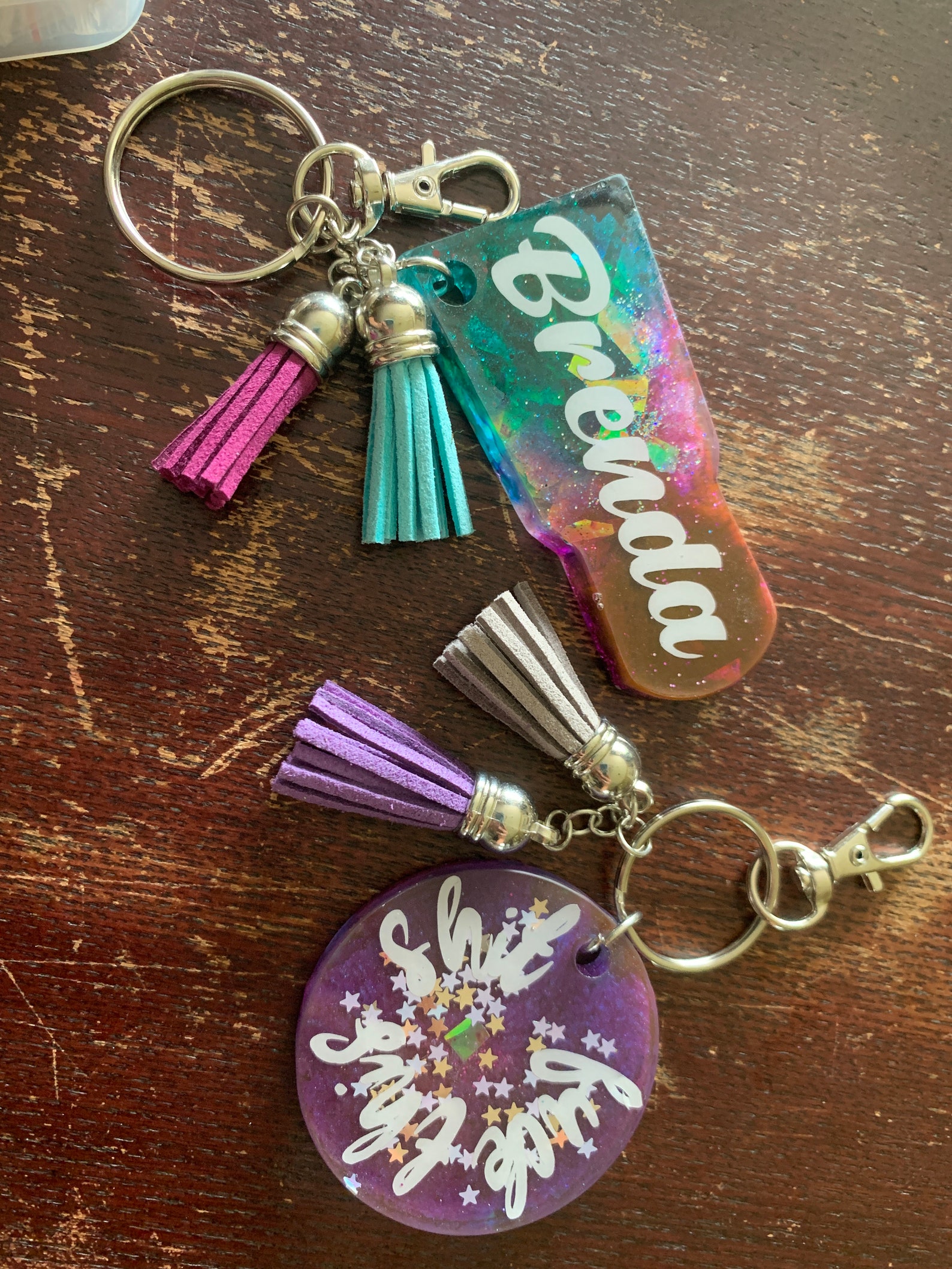 Personalized Cup Shaped Keychain with Tassels Custom Etsy