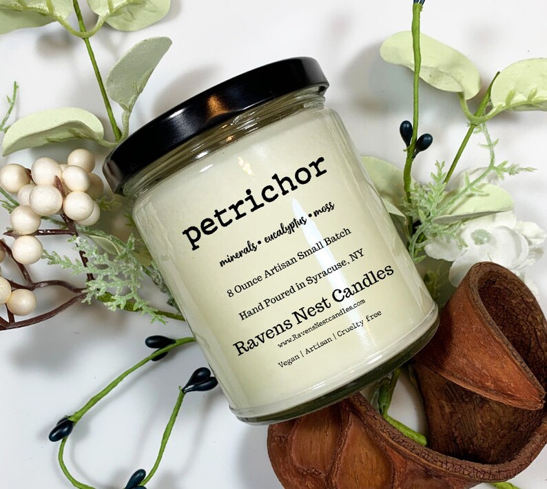 PETRICHOR Mason Jar Candle Soy Candles Handmade fresh rain Etsy