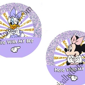 Disney Bestie Buttons-Disney Best Friends Pins-Disney Best Friends Buttons-Disney Best Friends Pins-Daisy and Minnie Buttons-Disney Pins