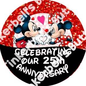 Disney Anniversary Buttons-Disney Anniversary Pins-Mickey and Minnie Anniversary Pins-Mickey and Minnie Anniversary Buttons-Disney Gifts