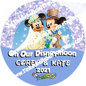 Mickey and Minnie Honeymoon Pins- Mickey and Minnie Honeymoon Buttons-Disney Honeymoon Pins-Disney Honeymoon Buttons