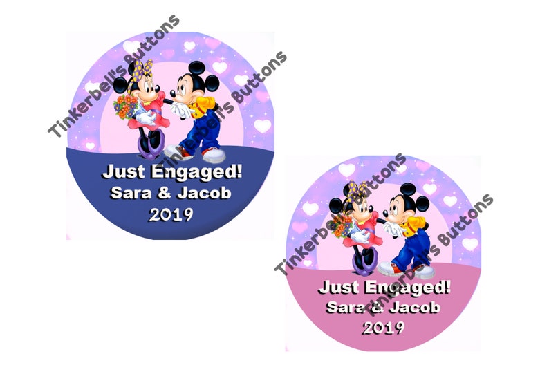 Disney Engagement Buttons-Disney Engagement Pins-Disney Just Engaged Buttons-Disney Just Engaged Pins
