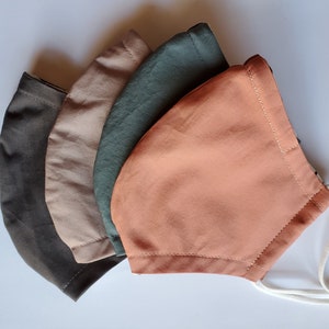 Washable Cotton Face Masks - Solid Colors