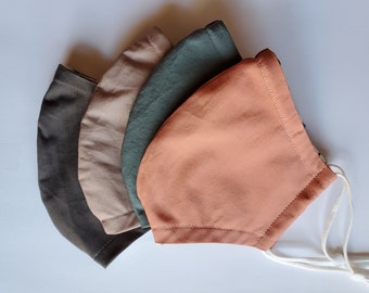 Washable Cotton Face Masks - Solid Colors