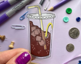 Fountain Coke CLEAR sticker | Waterproof vinyl sticker | Soda sticker