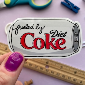 Fueled by diet coke MAGNET | Fridge magnet | Thin flexible vinyl magnet