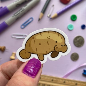 Floaty potatotee sticker | Manatee sticker | Waterproof vinyl sticker