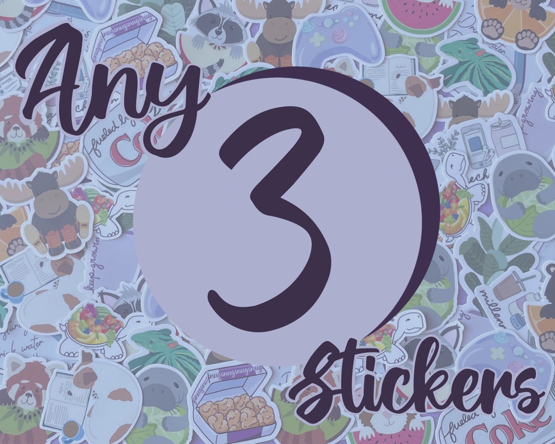 Any 3 Stickers | Waterproof Vinyl Sticker | Cute Stickers - Etsy