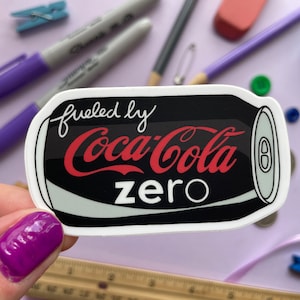 Fueled by coke zero sticker | Waterproof vinyl sticker | Soda sticker