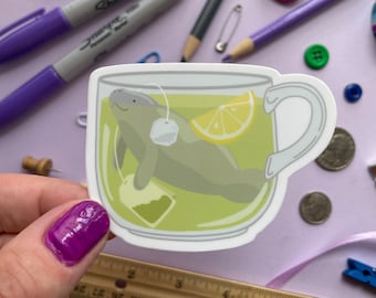 Green manaTEA sticker | Waterproof vinyl sticker