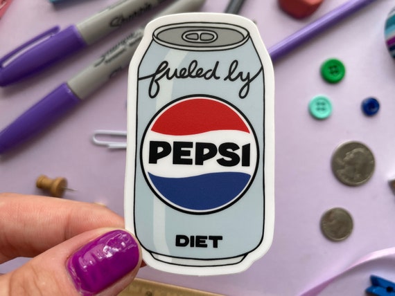 Fueled by diet pepsi sticker | Waterproof vinyl sticker | Soda sticker