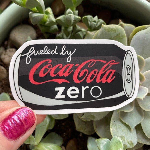 Fueled by coke zero sticker | Waterproof vinyl sticker | Soda sticker