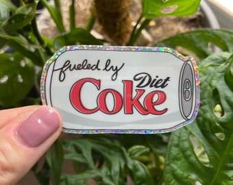 Special Edition GLITTER Fueled by diet coke sticker | Waterproof vinyl sticker | Soda sticker